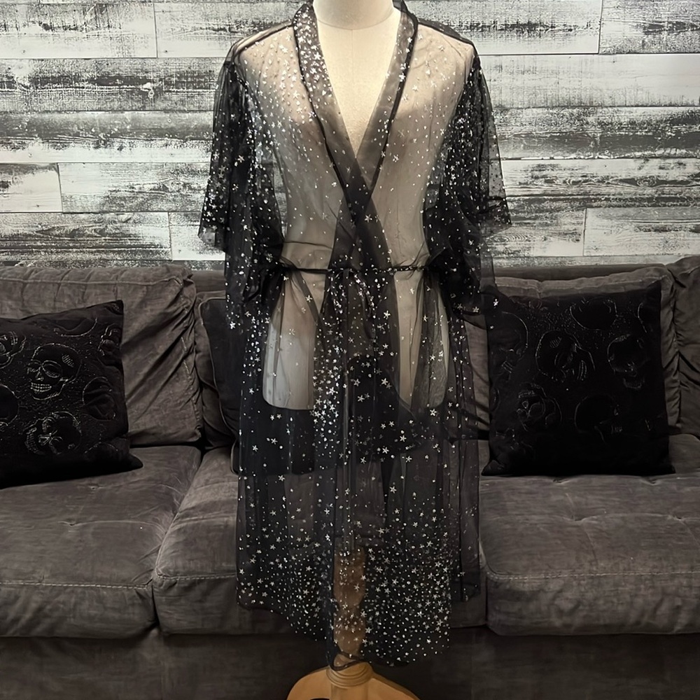NWT Victoria’s Secret sexy see through starry design robe.